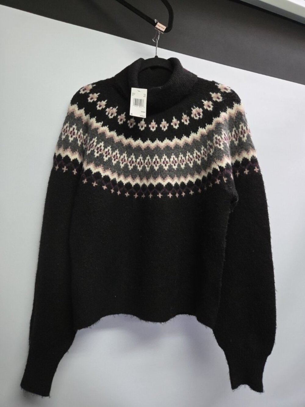 Buffalo David Bitton Priscilla Fair Isle Sweater Med Women Boho Long Sleeve Crew